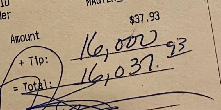 A customer left a $16,000 tip at Stumble Inn Bar and Grill in Londonderry, N.H.