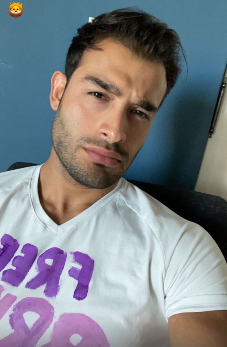 Sam Asghari, who has been dating Britney Spears since 2016, posted a selfie wearing a "Free Britney" T-shirt to his Instagram story.