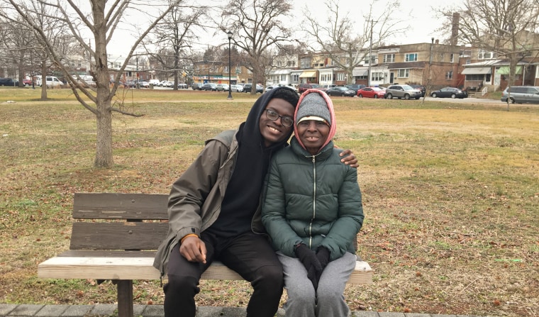 John Adeniran and his mother, Elizabeth.