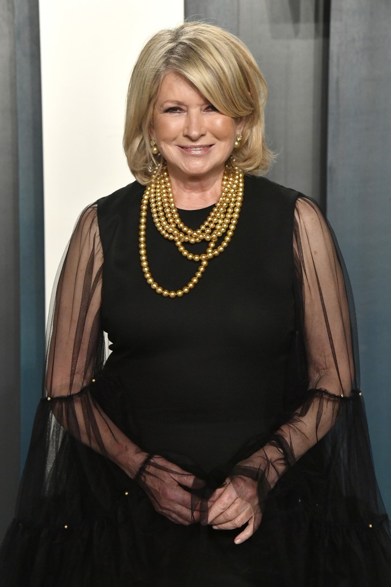 Martha Stewart wearing black dress