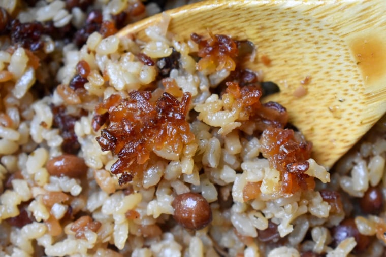 Reina Gascon-Lopez's arroz con gandules with pegao.