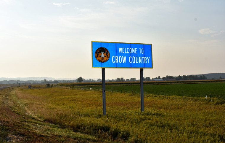 Image: The boundary marking the Crow Indian Reservation near Hardin, Mont., in 2020.