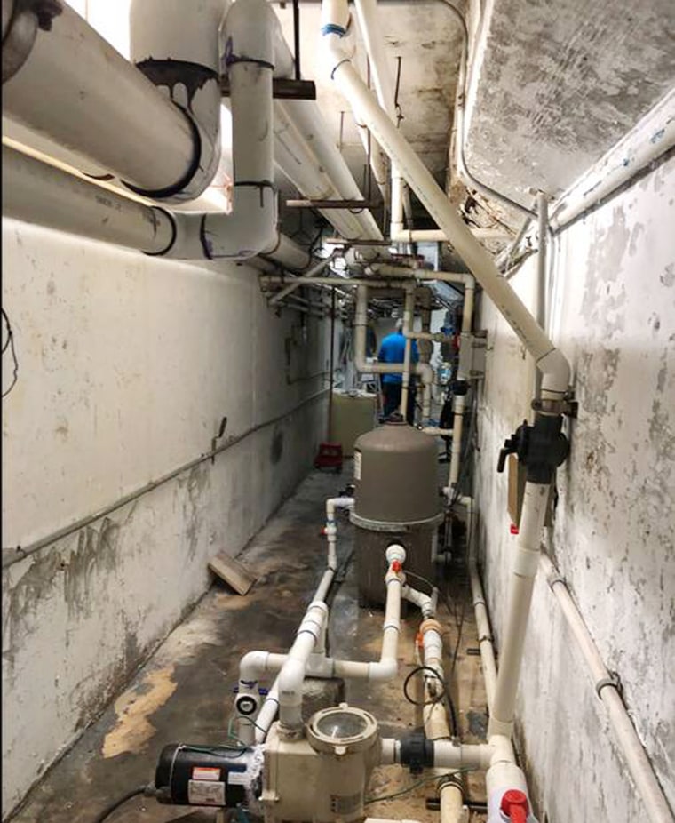 Images captured by a contractor show the conditions inside the pool control room of Champlain Towers South days before collapse.