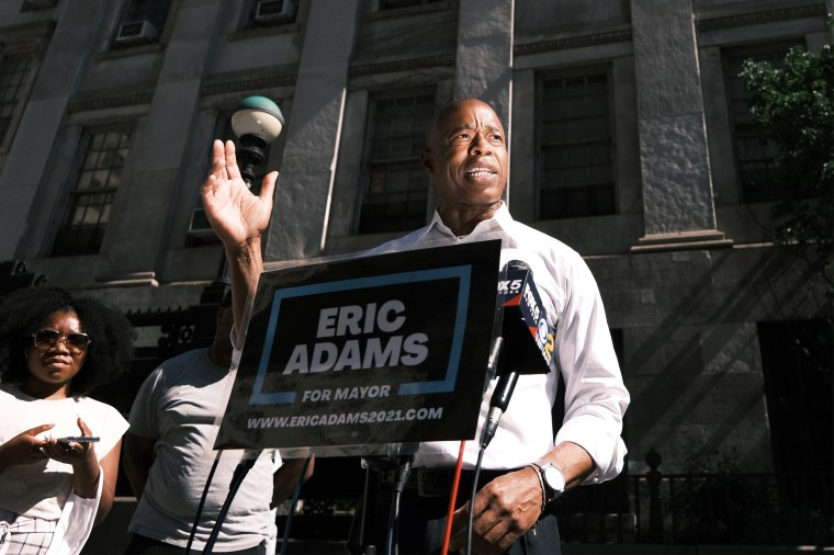 Image: New York City Mayoral Candidate Eric Adams Holds Media Availability In Brooklyn