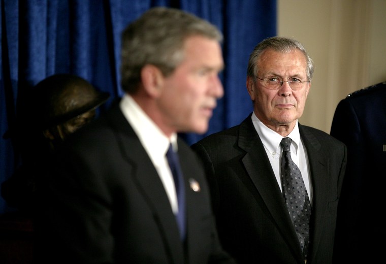 U.S. President George W. Bush speaks at the Pentagon