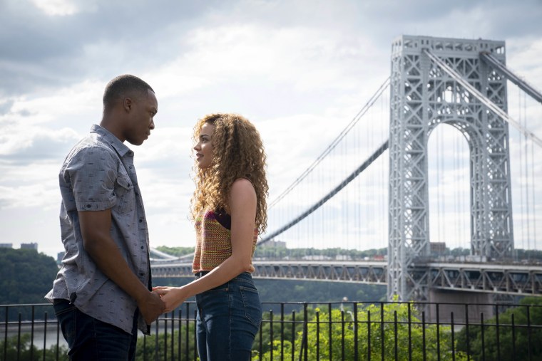 From left: Corey Hawkins as Benny, and Leslie Grace as Nina in Warner Bros "In The Heights".