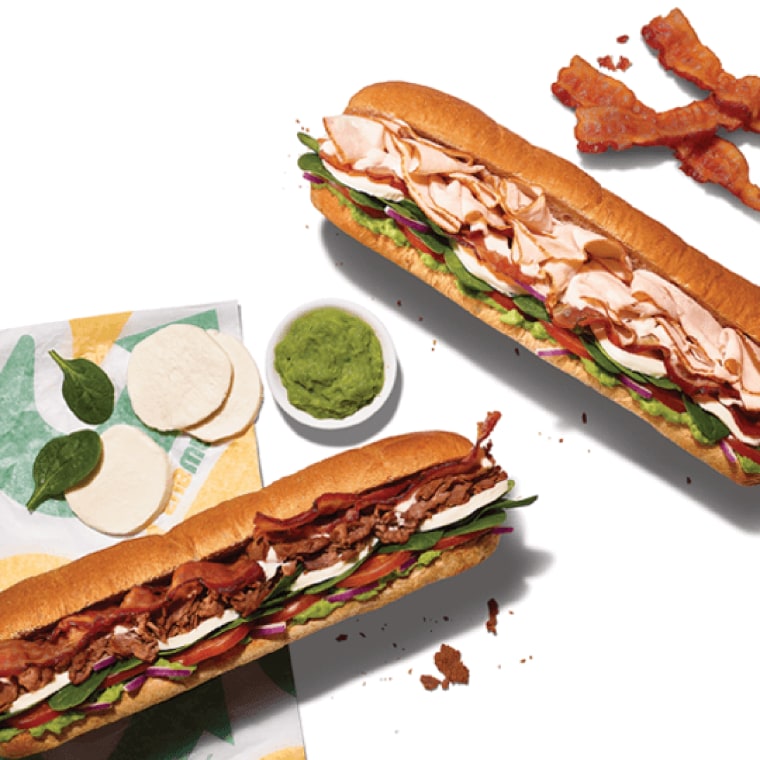The Turkey Cali Fresh and Steak Cali Fresh sandwiches — which both include bacon, smashed avocado, mozzarella, mayo, spinach, red onion and tomatoes on multigrain bread — will be on the new Subway menu.