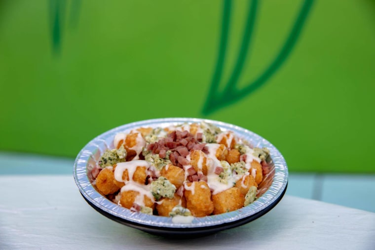 Of all the varieties of tots available at Islands of Adventure's Green Eggs & Ham Cafe, the Green Eggs & Ham Tots are our favorite.