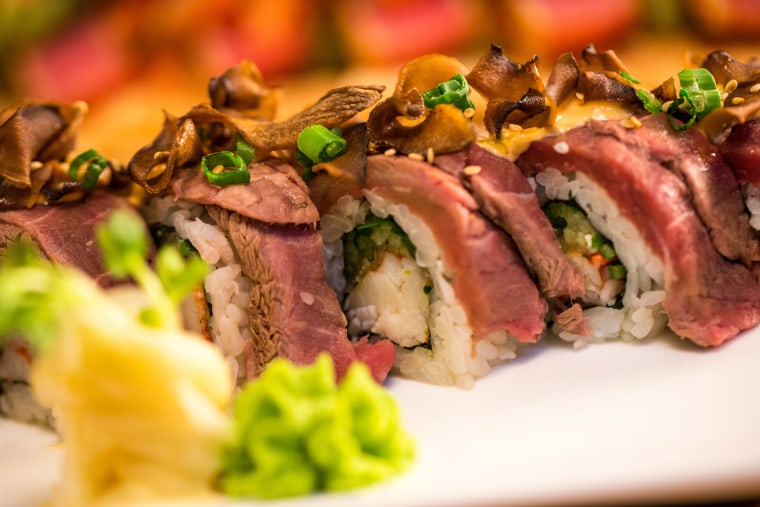 Our CityWalk dining location of choice is The Cowfish, because we can't get enough of their unique sushi mash-ups. This filet and lobster roll is one of our go-to choices for dinner at the trendy restaurant.