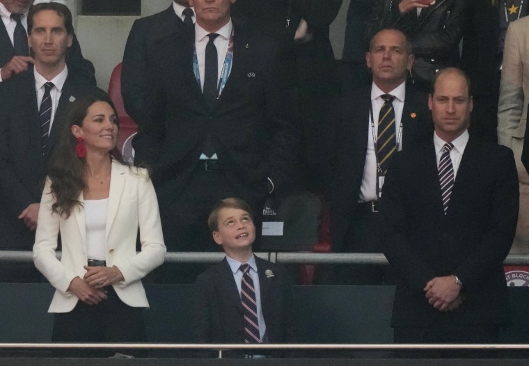 Prince George with parents Prince William and Kate Middleton at Euro 2020 final