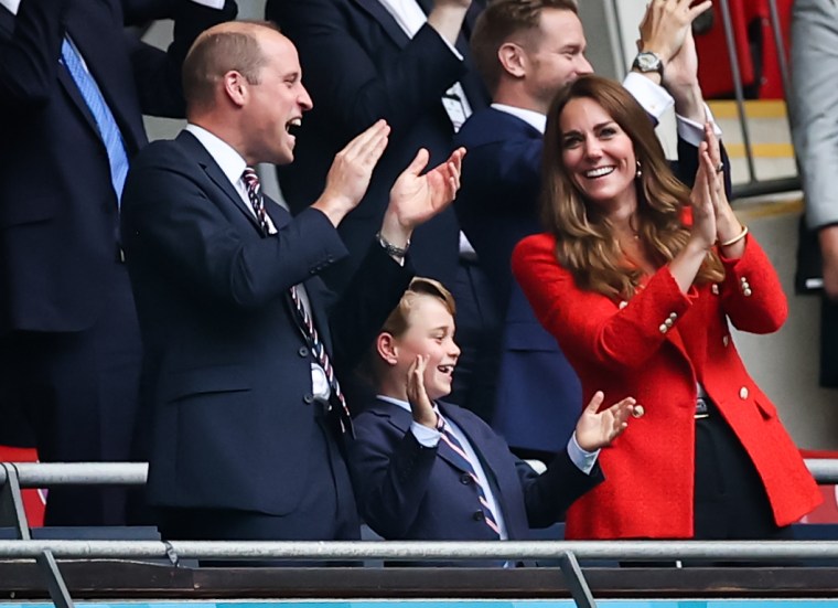 Prince George with parents Prince William and Kate Middleton at European Football Championship