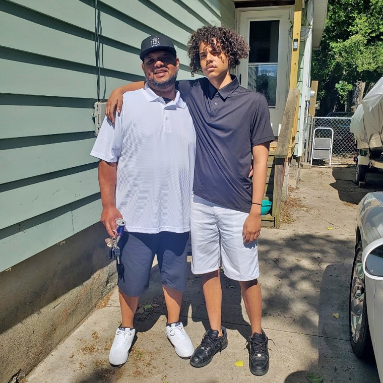 Devin Freelon Jr. with his father, Devin Freelon Sr.