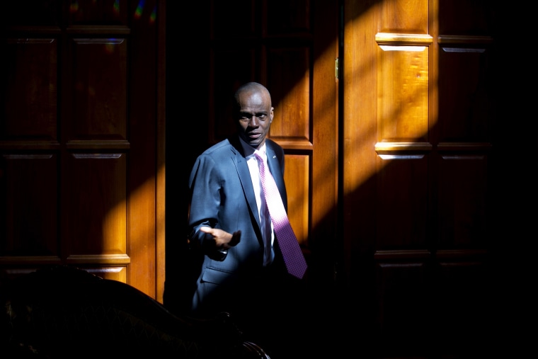 Image: President Jovenel Moïse arrives for an interview at his home in Petion-Ville, a suburb of Port-au-Prince, Haiti, on Feb. 7, 2020.
