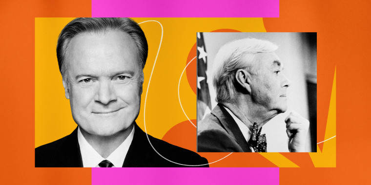 Illustration of MSNBC host Lawrence O'Donnell with Daniel Patrick Moynihan