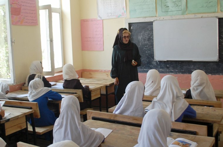 Image: Principal Lailuma Khaliqyar teaches at Um-Salma girls' school in Charikar, Afghanistan