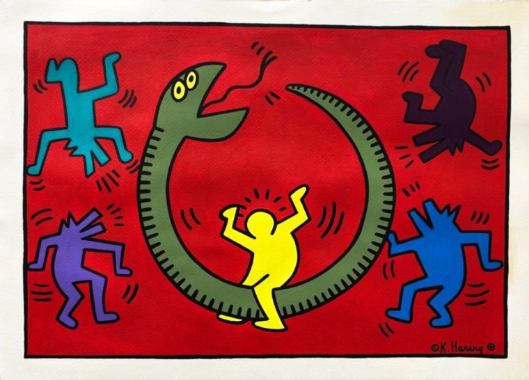 IMAGE: A fake Keith Haring piece that prosecutors allege Angel Pereda sold.