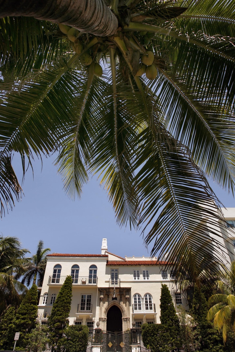 Casa Casuarina stands among the palm trees of Ocean Drive in the south beach district of Miami Beach