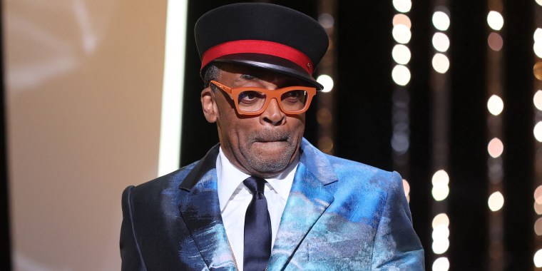 Spike Lee on stage during the closing ceremony of the Cannes Film Festival