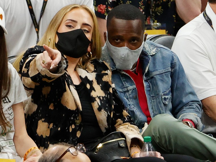 Adele at game five of the NBA Finals.