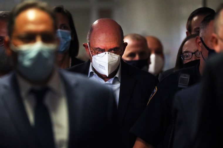 Trump Organization finance chief Allen Weisselberg leaves a New York court after surrendering to authorities on July 1, 2021.