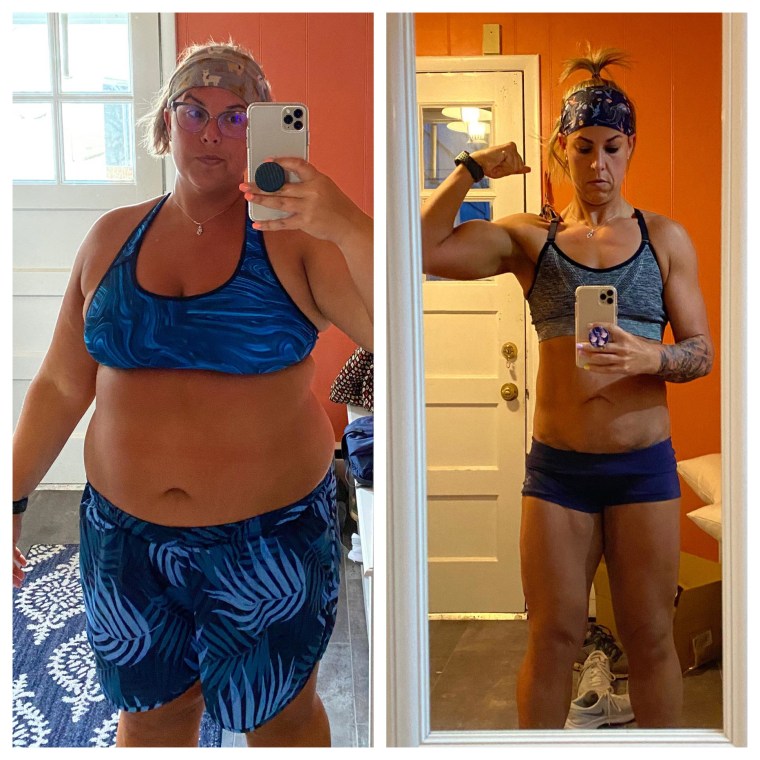 Virginia Rogus lost 114 pounds by following the 75 Hard plan and working out with her Peloton bike.