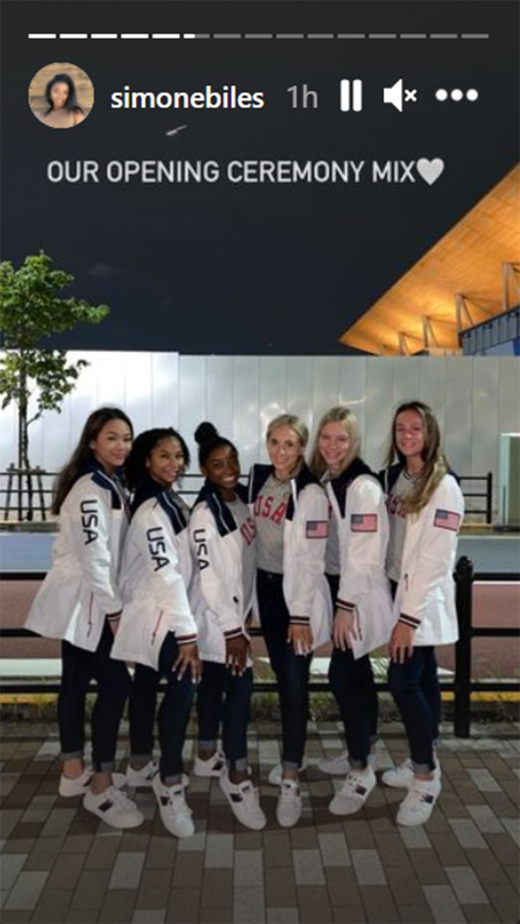 The women's gymnastics team was all smiles at their mini party marking the start of the Games.