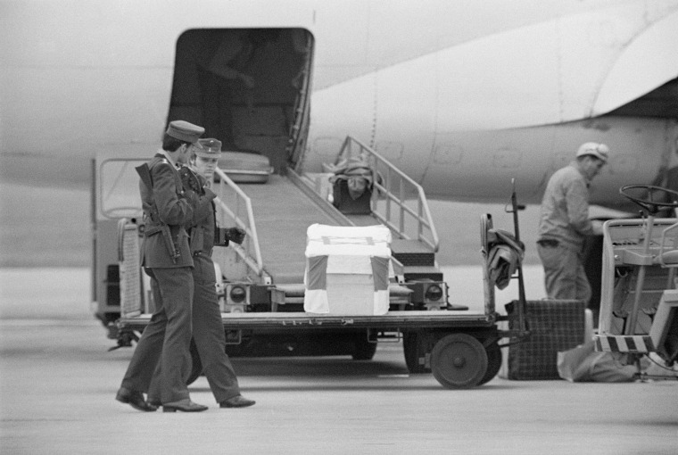 Loading Caskets of Murdered Olympians onto Plane