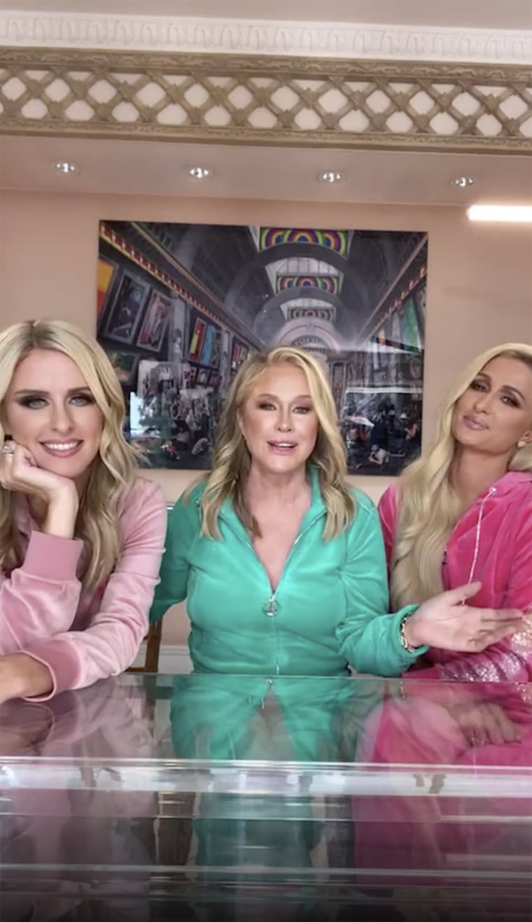 Kathy Hilton matches with daughters Paris and Nicky in iconic Juicy