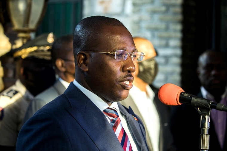Image: Haiti's interim Prime Minister Claude Joseph speaks during a press conference in Port-au Prince on July 11, 2021.