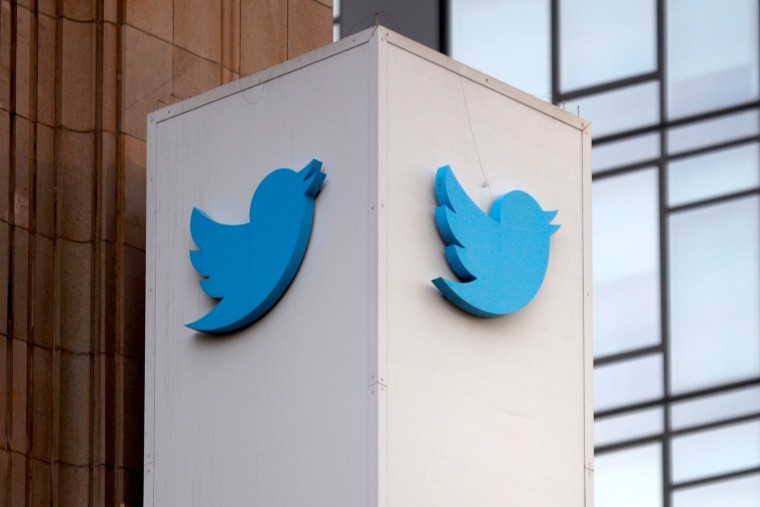 Image: FILE PHOTO: A Twitter logo is seen outside the company headquarters in San Francisco