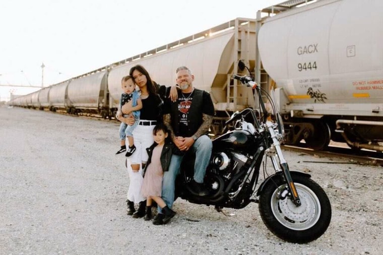 Image:; John Alarid, the pastor of Freedom City Church in Springfield, Mo., his wife, Hannah-Rose, and their children.