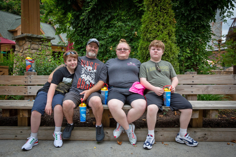 Image: Ashley and Brian Rowland with their sons, Benjamin, 13, and Matthew, 15