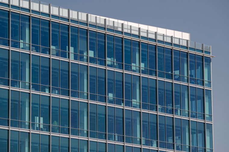 Empty offices in a building on a Google campus in Sunnyvale, California, on April 21, 2021.