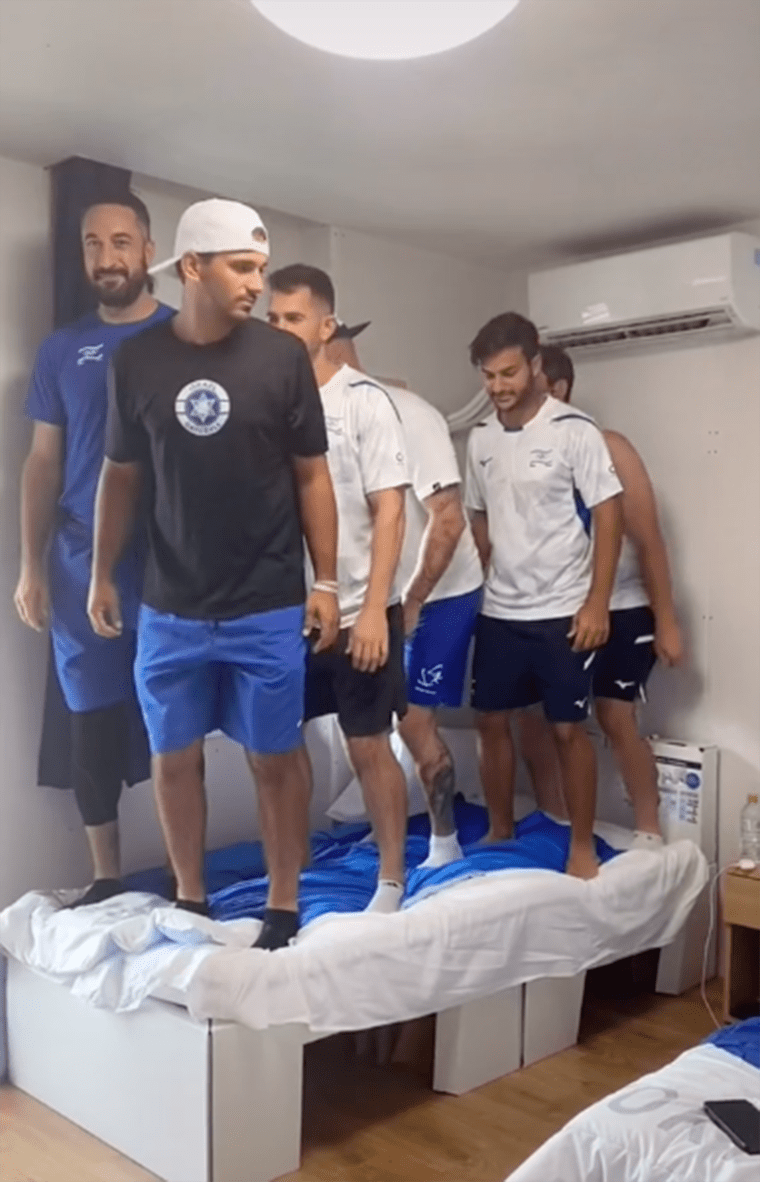 Team Israel's Ben Wanger posted the viral TikTok Monday from the Olympic Village.
