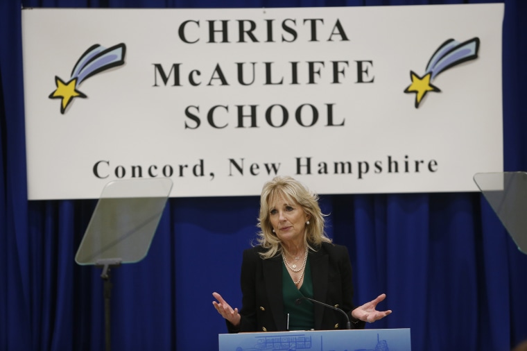 First Lady Jill Biden Visits Christa McAuliffe School