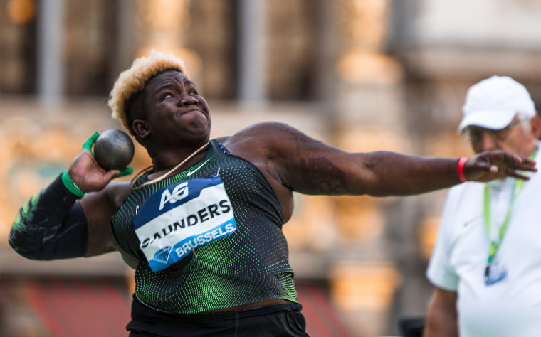 Raven Saunders during the Shot Put.