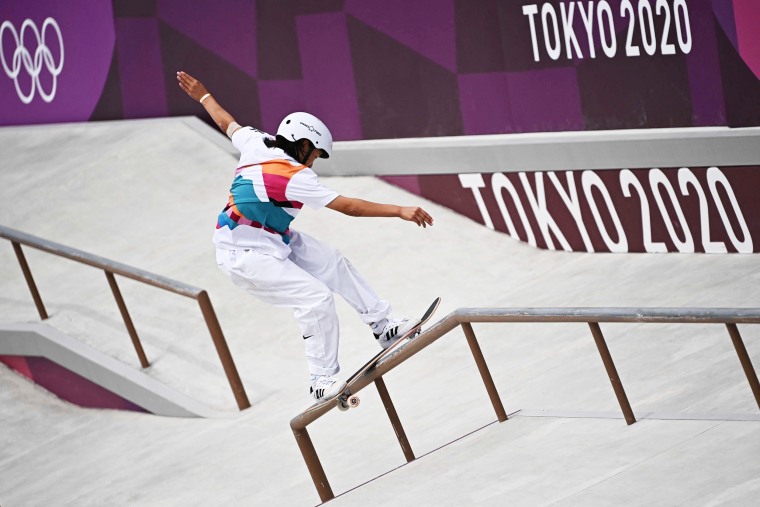 Image: “I want to be famous," said Momiji Nishiya after she competed in the skateboarding women's street final on Monday. 