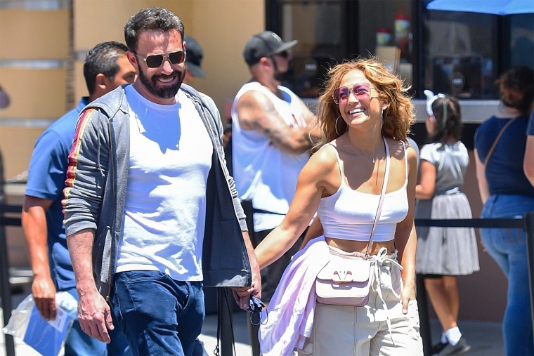 Image: Jennifer Lopez and Ben Affleck at Universal Studios Hollywood, on July 2, 2021.