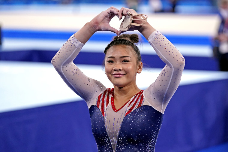 Sunisa Lee during the women's gymnastics individual all-around final during the Tokyo Olympic Summer Games at Ariake Gymnastics Centre on July 29, 2021.