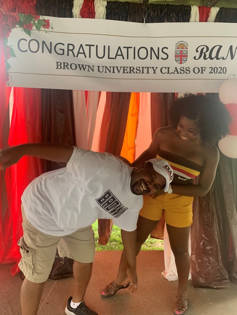 Randi and her dad, Recco, at her college graduation party.