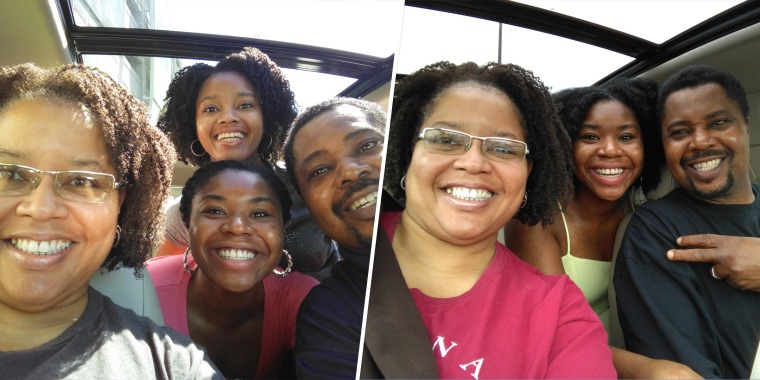 Randi and her family during a road trip.