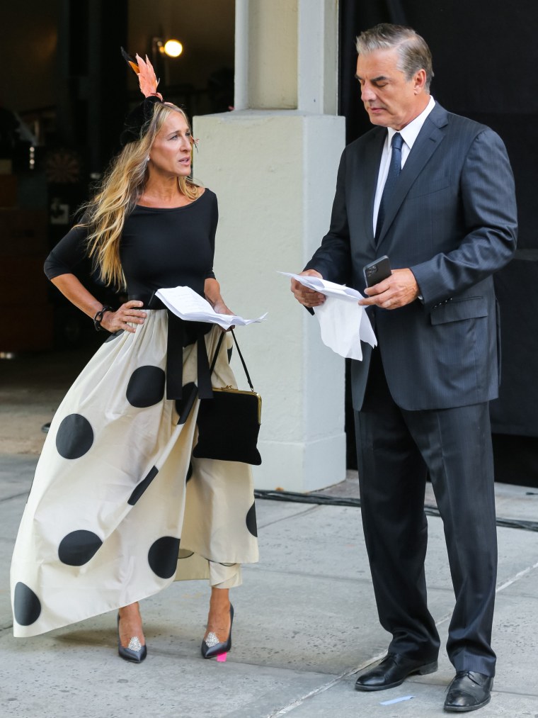 Sarah Jessica Parker and Chris Noth filming "Sex and the City" sequel series