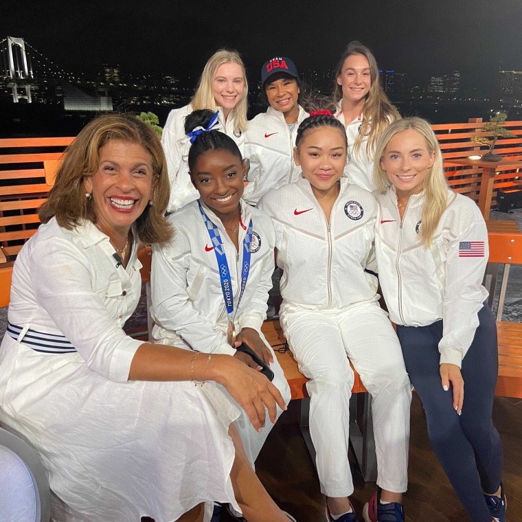 Hoda Kotb with the U.S women's gymnastics team on TODAY Tuesday, after Simone Biles won bronze in the balance beam individual final. 