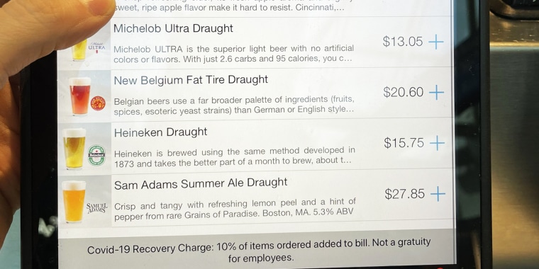 A spokesperson for the company that owns the restaurant told TODAY Food that the correct cost of the beer is $13.35 for 16 oz. and $18.15 for 23 oz.

