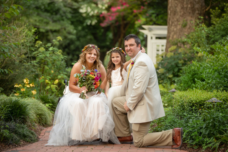 The couple's 6-year-old daughter, Kaylee, served as the flower girl at the ceremony. 