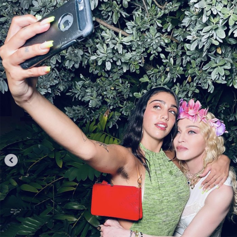 Lourdes Leon takes a selfie with her mother, Madonna, during her mom's 62nd birthday festivities in August 2020.
