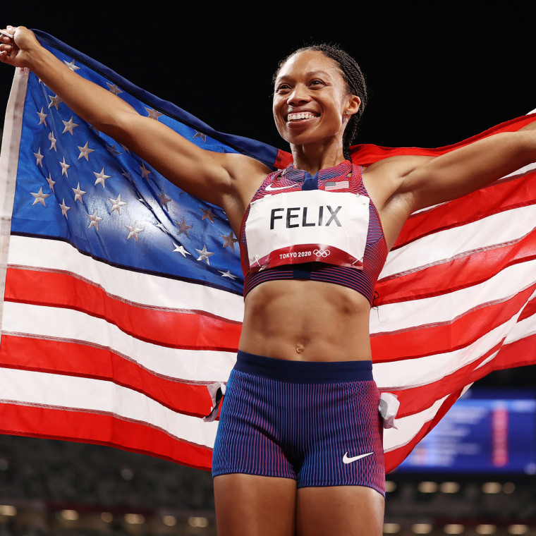 Track star Allyson Felix makes history with gold in final Olympic