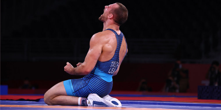 Wrestler David Taylor wins gold medal in final seconds at Tokyo Olympics
