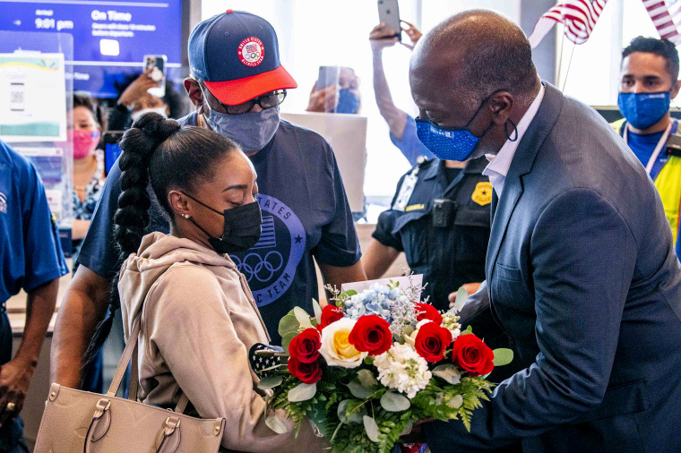 Biles returned home to a hero's welcome.