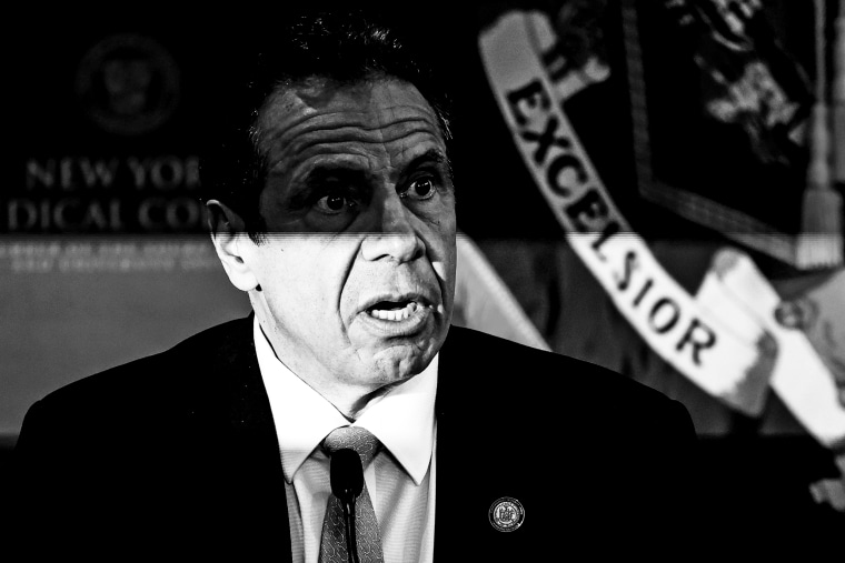 New York Governor Andrew Cuomo speaks at his daily briefing at New York Medical College in Valhalla, N.Y., on May 7, 2020.